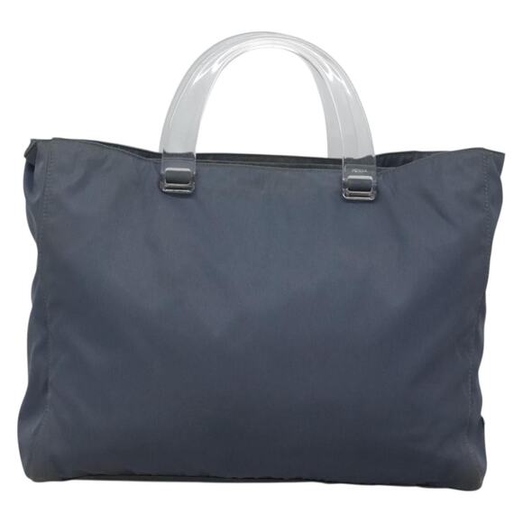 PRADA Hand Bag Nylon Gray Silver - Picture 3 of 13